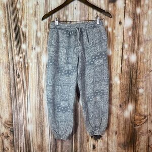 Treasure & Bond Navy Paisley Girl's Sweatpants - Size L 10/12 Boho Tween Joggers